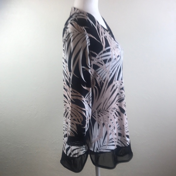 JM Collection Printed Jacquard Top, Size Small - Picture 3 of 16